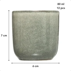 OTIX Espresso Kopjes Set van 12 Koffiekopjes 80ml Mokken Aardewerk Outlet