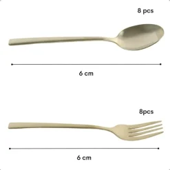 OTIX Gebaksvorkjes Theelepel Set van 16 Kleine Lepels Vorken Bestekset New