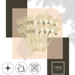 OTIX Gebaksvorkjes Theelepel Set van 16 Kleine Lepels Vorken Bestekset New