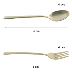 OTIX Gebaksvorkjes Theelepels Set van 8 Kleine Lepels Vorken Bestekset Outlet