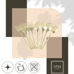 OTIX Gebaksvorkjes Theelepels Set van 8 Kleine Lepels Vorken Bestekset Outlet