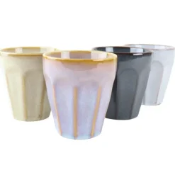 OTIX Koffie Kopjes 4 Stuks 250 ml Zonder Oor Koffietassen Porselein Hittebest...