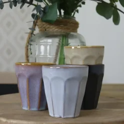 OTIX Koffie Kopjes 4 Stuks 250 ml Zonder Oor Koffietassen Porselein Hittebest...