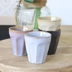 OTIX Koffie Kopjes 4 Stuks 250 ml Zonder Oor Koffietassen Porselein Hittebest...