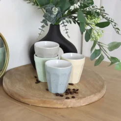 OTIX Koffie Kopjes 4 Stuks 250 ml Zonder Oor Koffietassen Porselein Discount