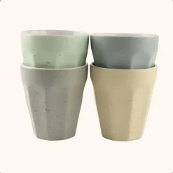 OTIX Koffie Kopjes 4 Stuks 250 ml Zonder Oor Koffietassen Porselein Discount