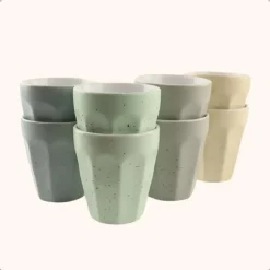 OTIX Koffie Kopjes 8 Stuks 250 ml Zonder Oor Koffietassen Porselein