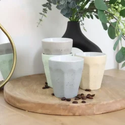 OTIX Koffie Kopjes 8 Stuks 250 ml Zonder Oor Koffietassen Porselein