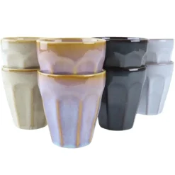 OTIX Koffie Kopjes 8 Stuks 250 ml Zonder Oor Koffietassen Porselein Hittebest... New