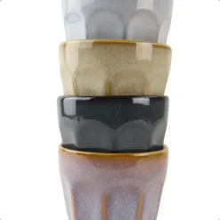 OTIX Koffie Kopjes 8 Stuks 250 ml Zonder Oor Koffietassen Porselein Hittebest... New