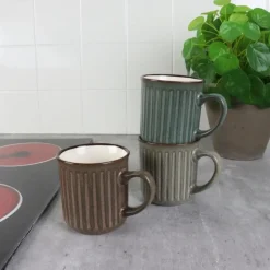 OTIX Koffiekopjes met Oor Koffietassen Set van 4 Aardewerk 200 ml MOSS Discount