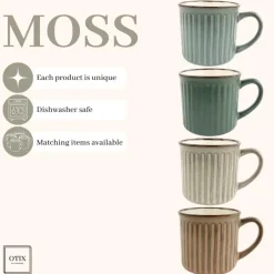 OTIX Koffiekopjes met Oor Koffietassen Set van 4 Aardewerk 200 ml MOSS Discount