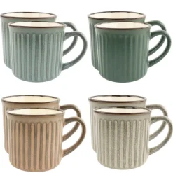 OTIX Koffiekopjes met Oor Koffietassen Set van 8 Aardewerk 250 ml MOSS Online