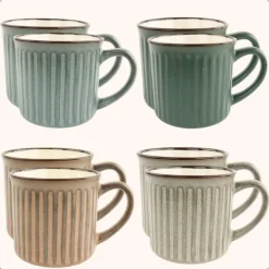 OTIX Koffiekopjes met Oor Koffietassen Set van 8 Aardewerk 250 ml MOSS Online