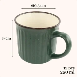 OTIX Koffiekopjes met Oor Koffietassen Set van 8 Aardewerk 250 ml MOSS Online