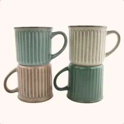 OTIX Koffiekopjes met Oor Koffietassen Set van 8 Aardewerk 250 ml MOSS Online