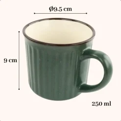 OTIX Koffiekopjes met Oor Koffietassen Set van 4 Aardewerk 250 ml MOSS Hot