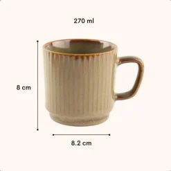 OTIX Koffiekopjes Set van 12 Stuks 270 ml Div. Kleuren Keramiekoduct Hot