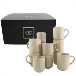 OTIX Koffiekopjes Set van 12 Kopjes Met Oor 300ml Zonder Oor 190ml Hot