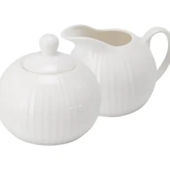 OTIX Melk en Suiker Set Melkkan Suikerpot met Oor Wit Porselein LUNA Clearance