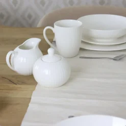 OTIX Melk en Suiker Set Melkkan Suikerpot met Oor Wit Porselein LUNA Clearance