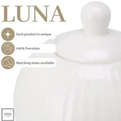 OTIX Melk en Suiker Set Melkkan Suikerpot met Oor Wit Porselein LUNA Clearance