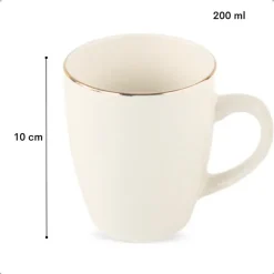 OTIX Mokken Set Wit met Goud 200ml Porselein 6 stuks DAISY Hot