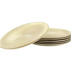 OTIX Ontbijtborden 6 Persoons Goud Glitter Dessertborden 21cm Glas Sale