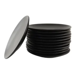 OTIX Ontbijtborden Bordenset van 12 Stuks 21cm Zwart Aardewerk IVY Hot