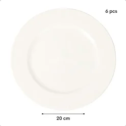 OTIX Ontbijtborden Bordenset 6 Persoons 20cm Dessertbord Ontbijtborden Wit Po... Hot