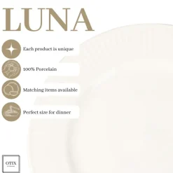 OTIX Ontbijtborden Bordenset 6 Persoons 20cm Dessertbord Ontbijtborden Wit Po... Hot