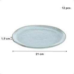 OTIX Ontbijtborden Bordenset 12 Persoons Dessertbord 21cm Aardewerk New