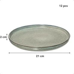 OTIX Ontbijtborden Bordenset 12 Persoons Dessertbord 21cm Aardewerk