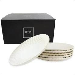 OTIX Ontbijtbordenset 6 Persoons Desertbord 21cm Wit Keramiek SOLIS Outlet