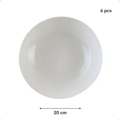 OTIX Pastaborden Bordenset 6 Persoons Diepe Borden Soepborden 20cm Wit Porsel... New