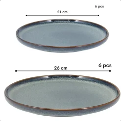 OTIX Serviesset 12 Delig Ebony - Blauw Discount