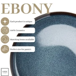 OTIX Serviesset 12 Delig Ebony - Blauw Discount