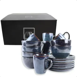 OTIX Serviesset 6 Persoons met Bordenset Soepkommen 600ml Koffiekopjes 350ml... Online