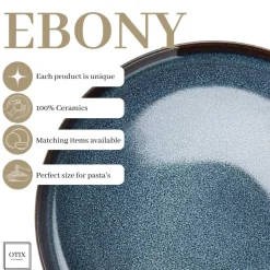 OTIX Serviesset 6 Persoons met Bordenset Soepkommen Serveerschaal EBONY Sale