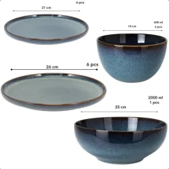 OTIX Serviesset 19-delig Bordenset Saladeschaal Ontbijtborden Diner... Hot