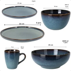 OTIX Serviesset 25-delig Bordenset Saladeschaal Koffiekopjes Ontbij... Sale