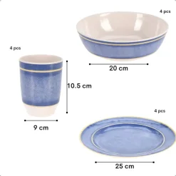 OTIX Serviessets 12 Delig Navara - Blauw Outlet