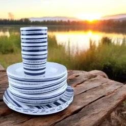 OTIX Serviessets 12 Delig STRIPES - BLUE Sale