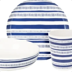 OTIX Serviessets 12 Delig STRIPES - BLUE Sale