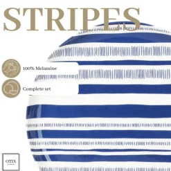 OTIX Serviessets 12 Delig STRIPES - BLUE Sale