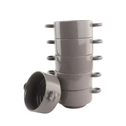 OTIX Soepkommen met Oor 6 stuks Grijs Soeptassen 510ml Aardewerk Best