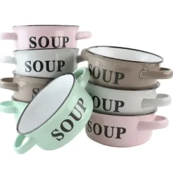 OTIX Soepkommen met Oor Set van 8 Schaaltjes 500ml Diverse Kleuren
