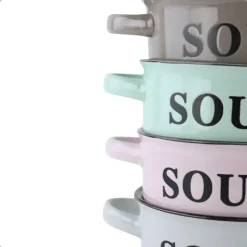 OTIX Soepkommen met Oor Set van 8 Schaaltjes 500ml Diverse Kleuren