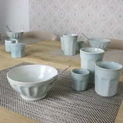 OTIX Soepkommen Zonder Oor Set van 6 Schaaltjes 560ml Licht Blauw Aardewerk ELM Discount