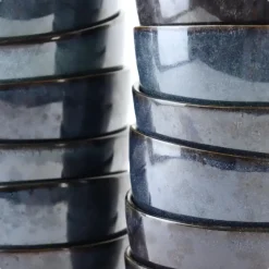 OTIX Soepkommen zonder Oor 12 Schaaltjes 600ml Blauw Aardewerk EBONY Best